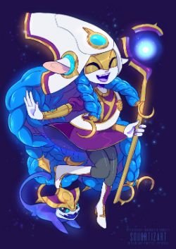 Cosmic Enchantress Lulu by SouOrtiz HD Wallpaper Background Fan Art Artwork League of Legends lol