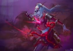Blood Moon Kalista by fyera HD Wallpaper Background Fan Art Artwork League of Legends lol