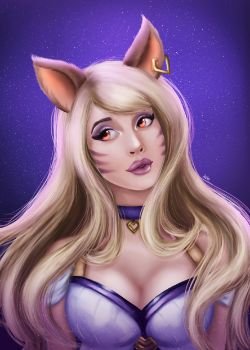 K/DA Ahri by Ana Cordeiro HD Wallpaper Background Fan Art Artwork League of Legends lol
