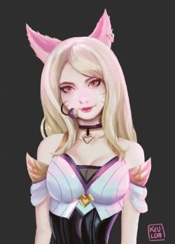 K/DA Ahri by Keulom HD Wallpaper Background Fan Art Artwork League of Legends lol