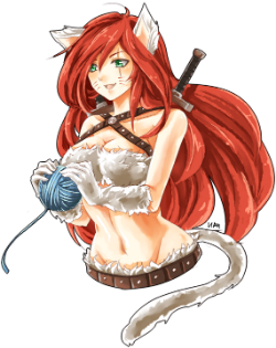 Kitty Cat Katarina by urusai-baka HD Wallpaper Fan Art Artwork League of Legends lol (2)