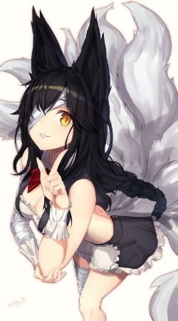 French Maid Ahri by HARUATO (3) League of Legends Artwork Wallpaper lol Fan Art