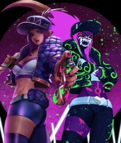 K/DA Akali by pu reum lee HD Wallpaper Background Fan Art Artwork League of Legends lol