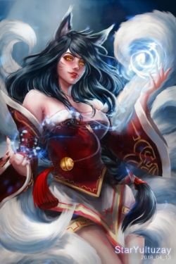 Ahri by Yultuzay HD Wallpaper Background Fan Art Artwork League of Legends lol