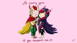 Chibi Xayah & Rakan by NoctusWolf HD Wallpaper Fan Art Artwork League of Legends lol