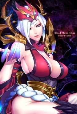 Blood Moon Elise by -Ｎ◎Ｎ- HD Wallpaper Fan Art Artwork League of Legends lol