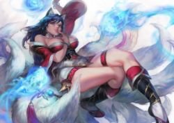 Ahri by Aoinhatsu HD Wallpaper Background Fan Art Artwork League of Legends lol