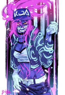 K/DA Akali by たけ[4B] HD Wallpaper Background Fan Art Artwork League of Legends lol