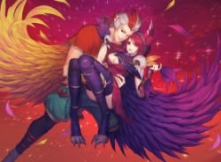 Xayah & Rakan by Hayanpool HD 4k Wallpaper Background Fan Art Artwork League of Legends lol