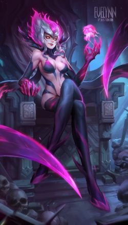 Evelynn by Sun haiyang HD Wallpaper Background Fan Art Artwork League of Legends lol