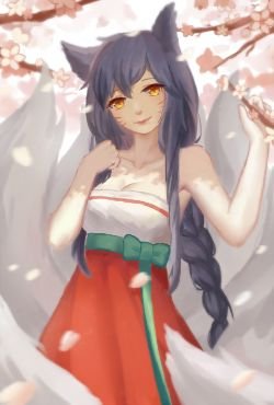 Ahri by 柯子 HD Wallpaper Background Fan Art Artwork League of Legends lol