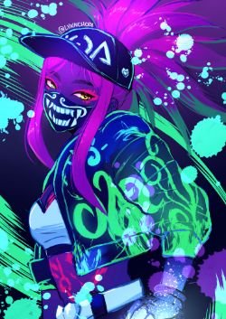 K/DA Akali by Lynncholy HD Wallpaper Background Fan Art Artwork League of Legends lol