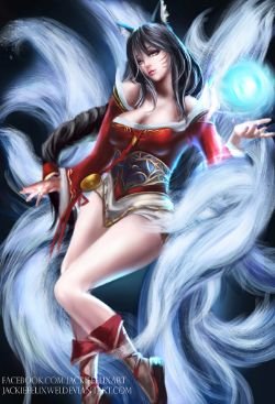 Ahri by JackieFelix (2) League of Legends Artwork Wallpaper lol