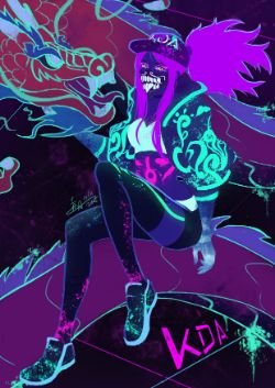 K/DA Akali by MoonMoon0914 HD Wallpaper Background Fan Art Artwork League of Legends lol