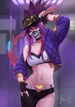K/DA Akali by YaeGraam HD Wallpaper Background Fan Art Artwork League of Legends lol
