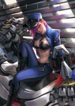 Officer Vi by Hogonhan HD Wallpaper Fan Art Artwork League of Legends lol