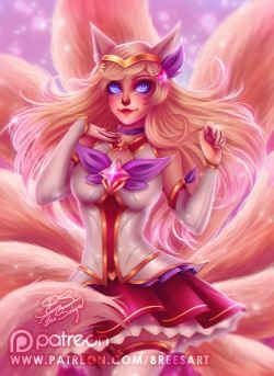 Star Guardian Ahri by breesciarpa HD Wallpaper Background Fan Art Artwork League of Legends lol
