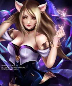 KDA Ahri by Millalol HD Wallpaper Background Fan Art Artwork League of Legends lol