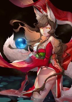 Ahri by 七1三 HD Wallpaper Background Fan Art Artwork League of Legends lol