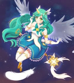 Star Guardian Soraka by •Suzuko♥ HD 4k Wallpaper Background Fan Art Artwork League of Legends lol
