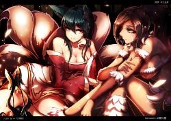 Nidalee & Ahri by beanbean1988 HD Wallpaper Fan Artwork League of Legends lol