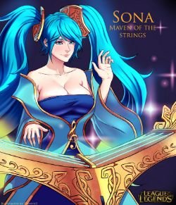 Sona by Danfer3 HD 4k Wallpaper Fan Art Artwork League of Legends lol