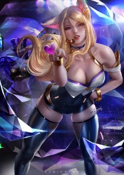K/DA Ahri by zumidraws HD Wallpaper Background Fan Art Artwork League of Legends lol