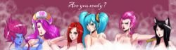 Arcade Miss Fortune, Evelynn, Katarina, Sona, Vi & Ahri by Kyoffie12 HD Wallpaper Fan Art Artwork League of Legends lol
