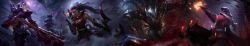 Blood Moon Jhin, Diana, Talon & Twisted Fate by Xilixir Splash Art League of Legends Artwork Wallpaper lol
