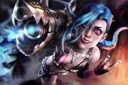 Jinx by Grilledbird HD Wallpaper Background Fan Art Artwork League of Legends lol