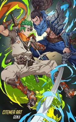 Genji Vs Yasuo by citemer League of Legends Artwork Wallpaper lol