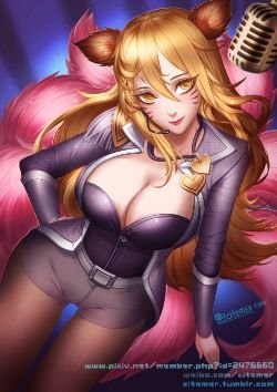 Popstar Ahri by citemer (2) HD Wallpaper Fan Art Artwork League of Legends lol