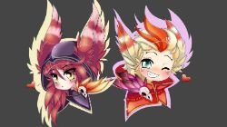 Chibi Xayah & Rakan by Imako-chan HD Wallpaper Fan Art Artwork League of Legends lol
