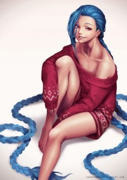 Christmas Jinx by OOPARTZ▲ (4) HD Wallpaper Fan Art Artwork League of Legends lol