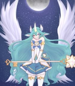 Star Guardian Soraka by LesuArt (2) HD Wallpaper Background Fan Art Artwork League of Legends lol