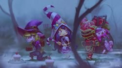 Bittersweet Lulu, Bewitching Tristana & Scarlet Hammer Poppy by Hozure HD Wallpaper Fan Art Artwork League of Legends lol