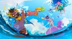 Pool Party Zoe, Caitlyn & Gangplank by 归途 HD 4k Wallpaper Background Fan Art Artwork League of Legends lol