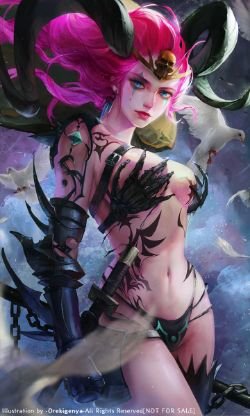 Demon Zyra (Skin Concept) by OrekiGenya HD Wallpaper Fan Art Artwork League of Legends lol