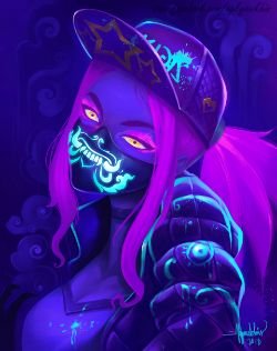 K/DA Akali by Aung Kyaw Khin HD Wallpaper Background Fan Art Artwork League of Legends lol