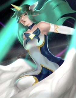 Star Guardian Soraka by goldenchibis HD Wallpaper Background Fan Art Artwork League of Legends lol