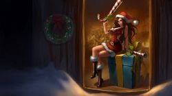 Candy Cane Miss Fortune League of Legends Artwork Wallpaper lol