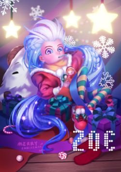 Christmas Zoe by Harold-AN HD Wallpaper Background Fan Art Artwork League of Legends lol
