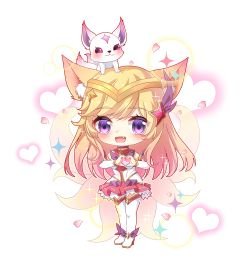 Chibi Star Guardian Ahri by 我是孔汉子 HD Wallpaper Background Fan Art Artwork League of Legends lol