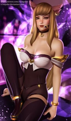 K/DA Ahri by v1mpaler HD Wallpaper Background Fan Art Artwork League of Legends lol