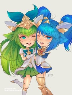 Star Guardian Lulu & Poppy by simoneferriero HD Wallpaper Background Fan Art Artwork League of Legends lol