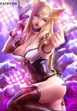K/DA Ahri by Bear_Witch HD Wallpaper Background Fan Art Artwork League of Legends lol