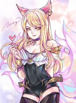 K/DA Ahri by 嵐星 HD Wallpaper Background Fan Art Artwork League of Legends lol