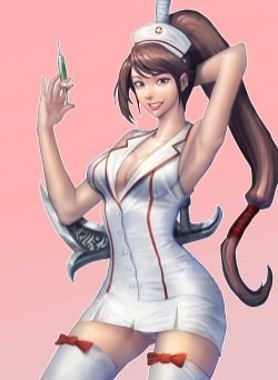Nurse Akali by 잉여 HD Wallpaper Background Fan Art Artwork League of Legends lol