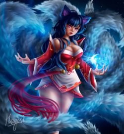 Ahri by Hayes-irina HD Wallpaper Background Fan Art Artwork League of Legends lol