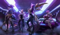 KDA Ahri, Akali, Evelynn & Kai'Sa Splash Art HD Wallpaper Background Official Art Artwork League of Legends lol